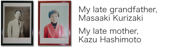My late grandfather, Masaaki Kurizaki My late mother, Kazu Hashimoto